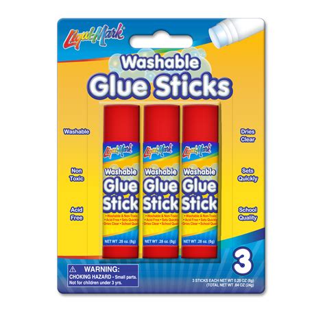 white 12 glue sticks washable